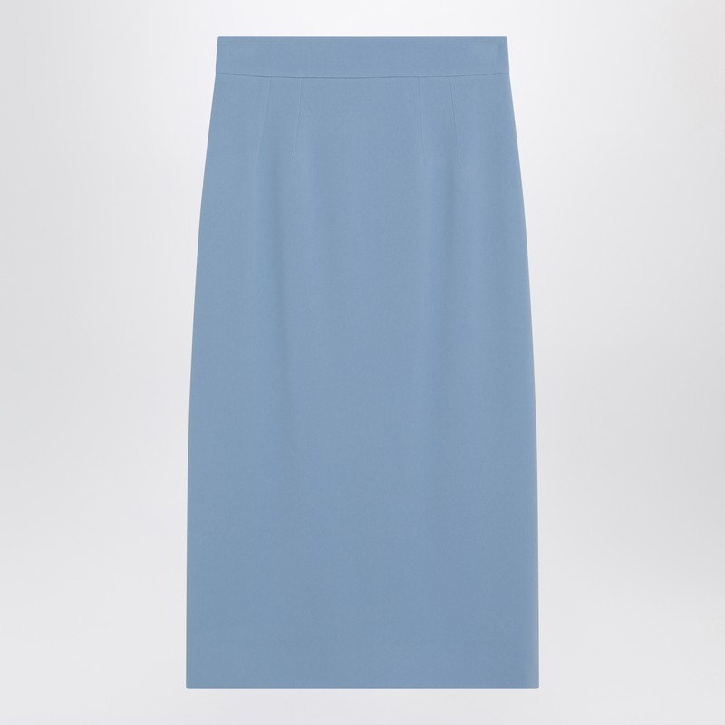 Light blue stretch cady skirt