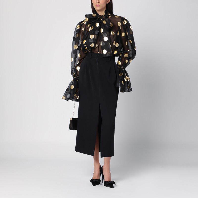 Dolce & Gabbana Wool-blend Pencil Midi Skirt In Black