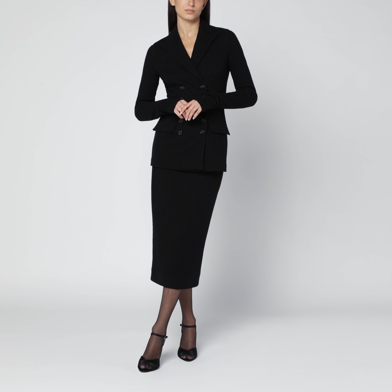 Dolce & Gabbana Black Wool Cloth Pencil Skirt In Black
