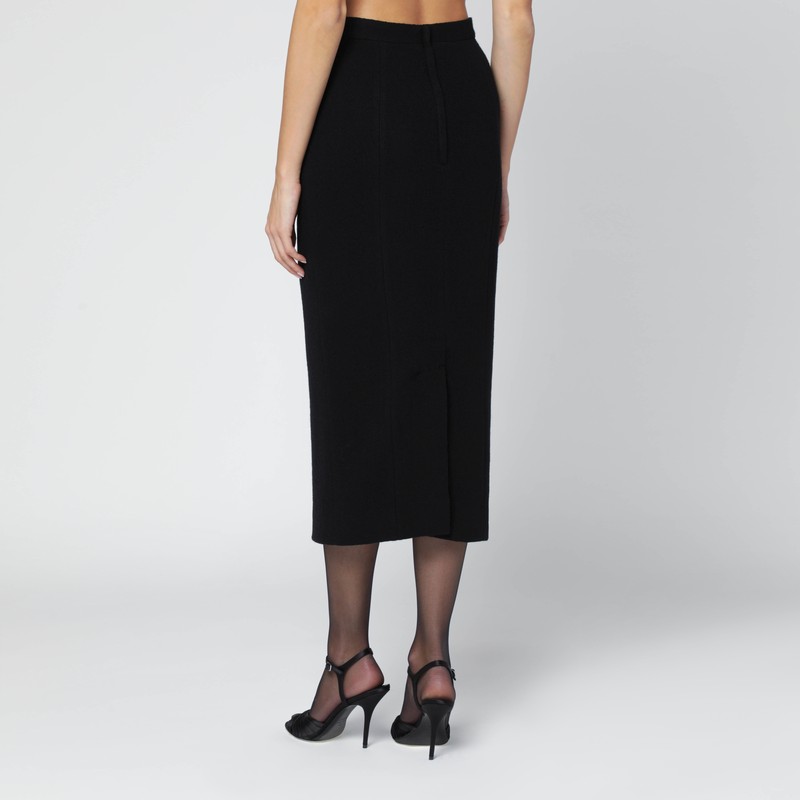 Dolce & Gabbana Black Wool Cloth Pencil Skirt In Black