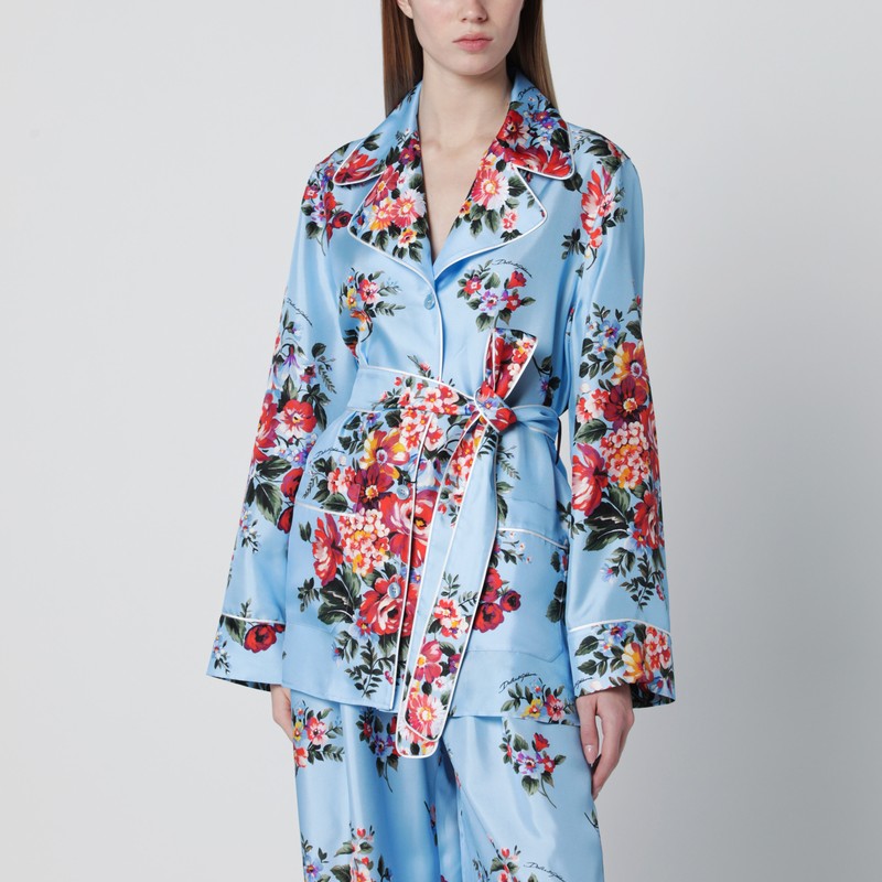 Vanity silk twill shirt with floral print