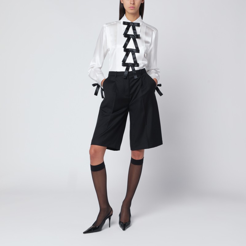 Dolce & Gabbana White Silk Shirt With Bows In White