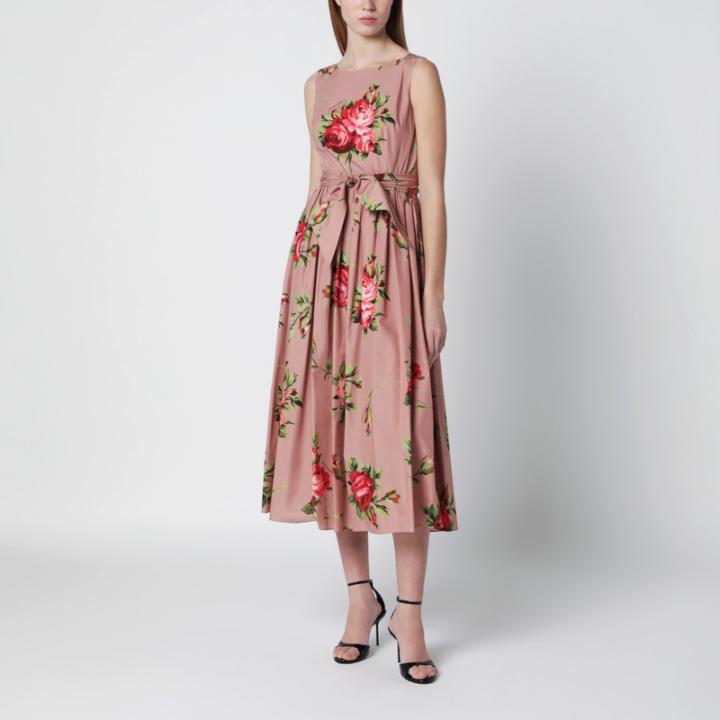 Cotton dress with Bouquet rose print