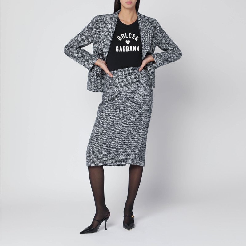 Dolce & Gabbana Black Cotton Logo T-shirt In Black