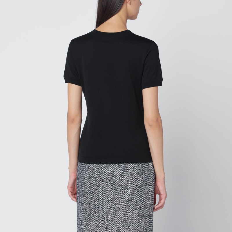 Dolce & Gabbana Black Cotton Logo T-shirt In Black