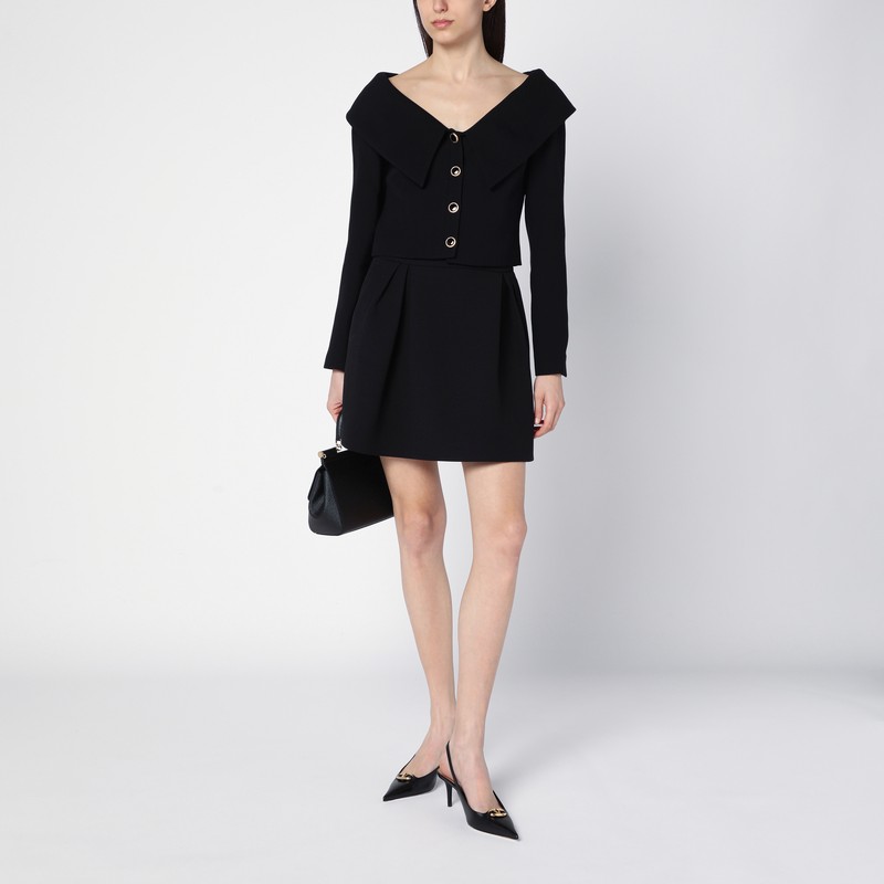 Alessandra Rich Single-breasted Off-shoulder Blazer In Black