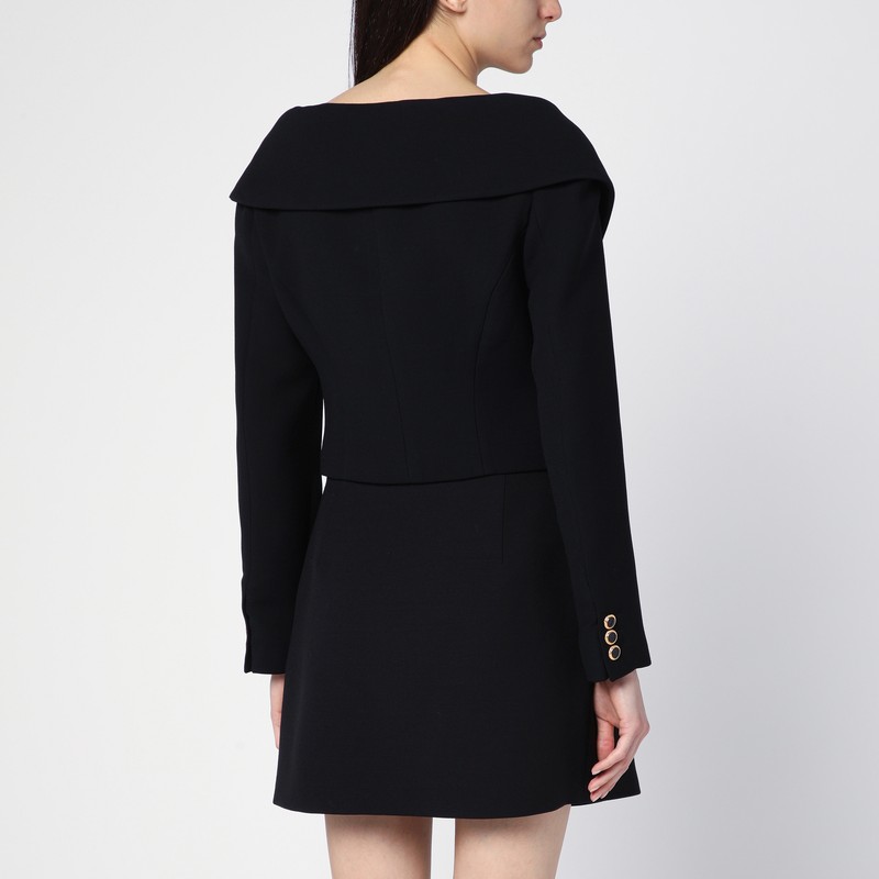 Alessandra Rich Single-breasted Off-shoulder Blazer In Black