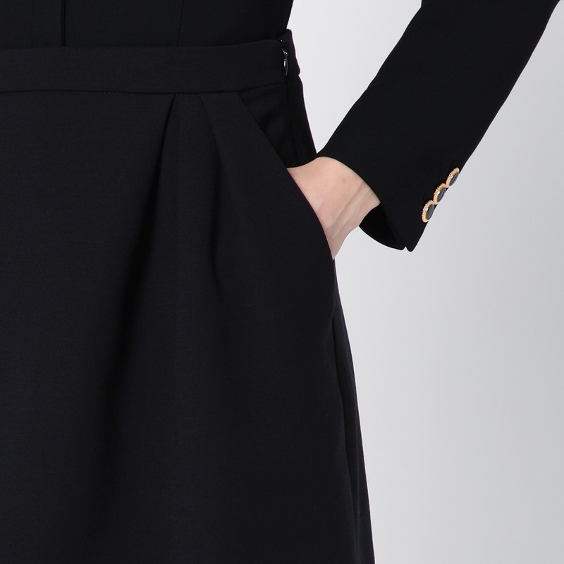Alessandra Rich Mini Wrap Skirt In Pied De Poule In Black