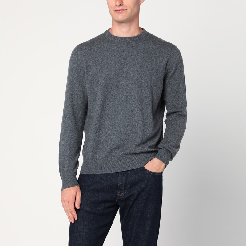 Grey mélange cashmere sweater