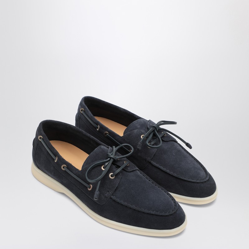 Loro Piana Mocassini Sea-sail Walk Blue Men In Blue