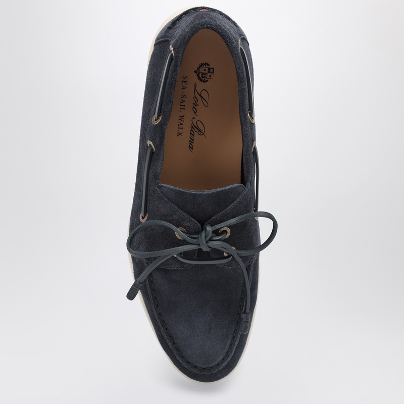 Loro Piana Mocassini Sea-sail Walk Blue Men In Blue