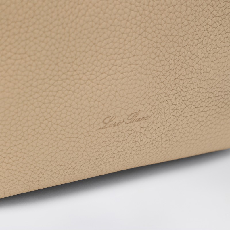Loro Piana Micro Bale Bag In Light Mastic Grained Leather In Sand
