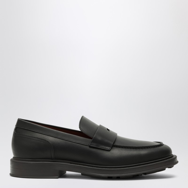 Black leather Travis loafer