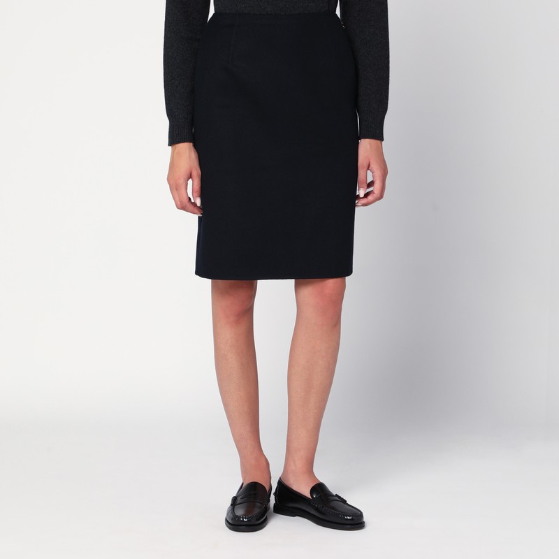 Vivian navy blue cashmere skirt