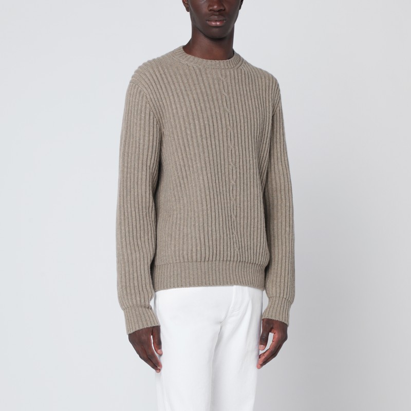 Beige mélange cashmere sweater