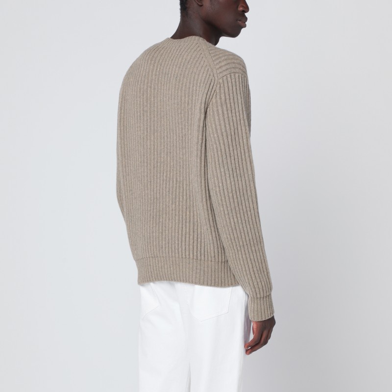 Loro Piana Plane Tree Knitted Cashmere Sweater In Brown