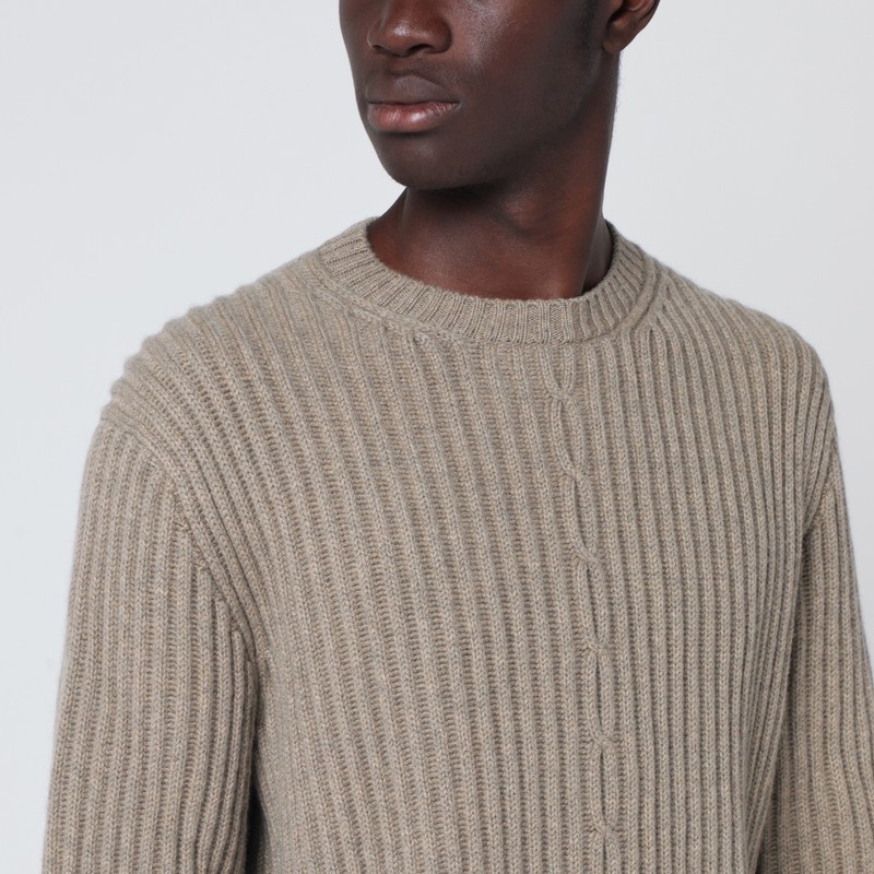 Loro Piana Plane Tree Knitted Cashmere Sweater In Brown