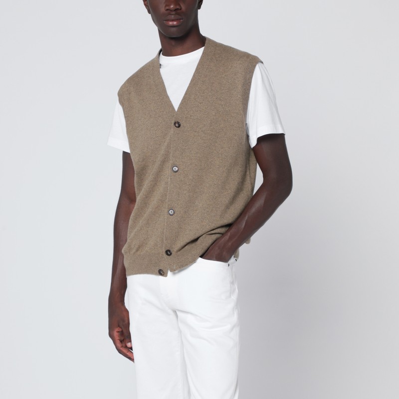 Beige cashmere gilet