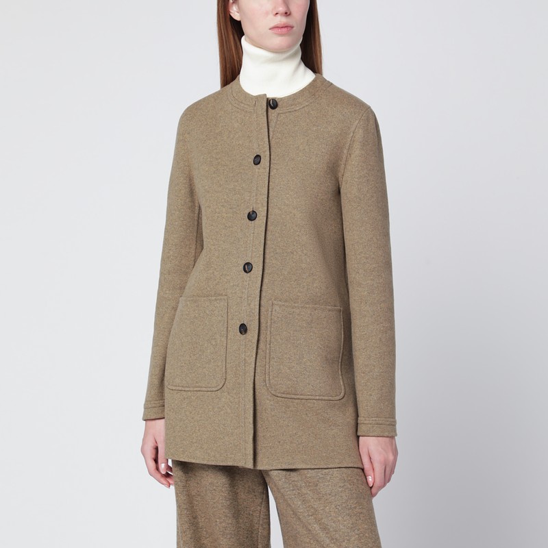 Light brown Kiri coat in cashmere