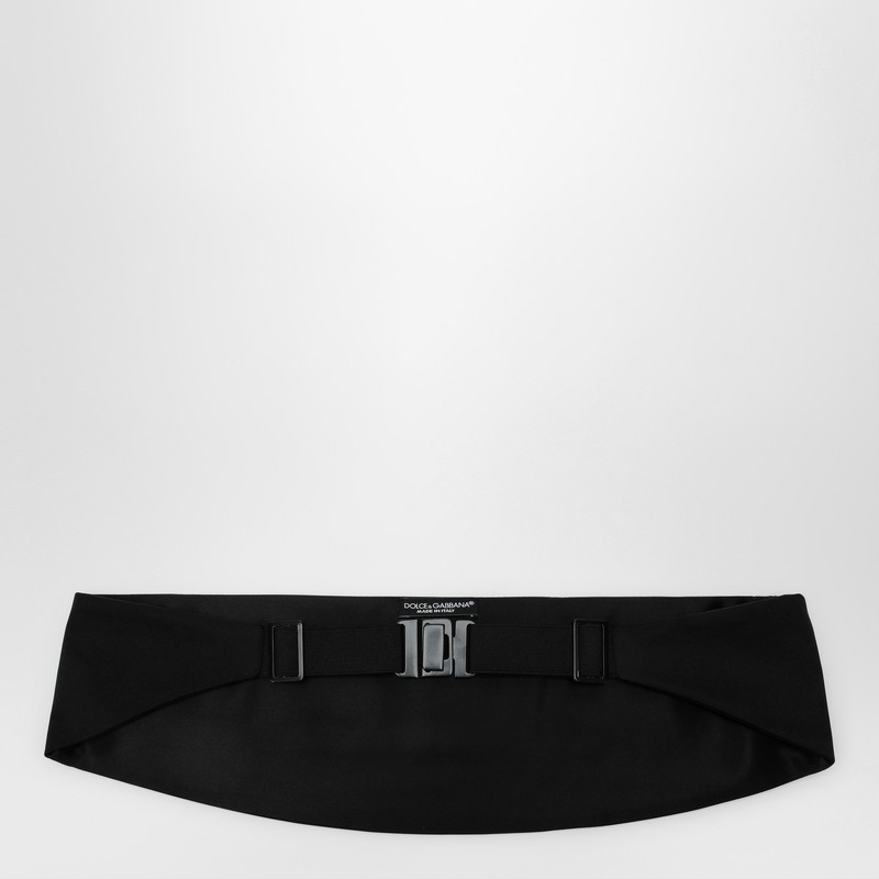 Dolce & Gabbana Silk Satin Cummerbund Belt In Black