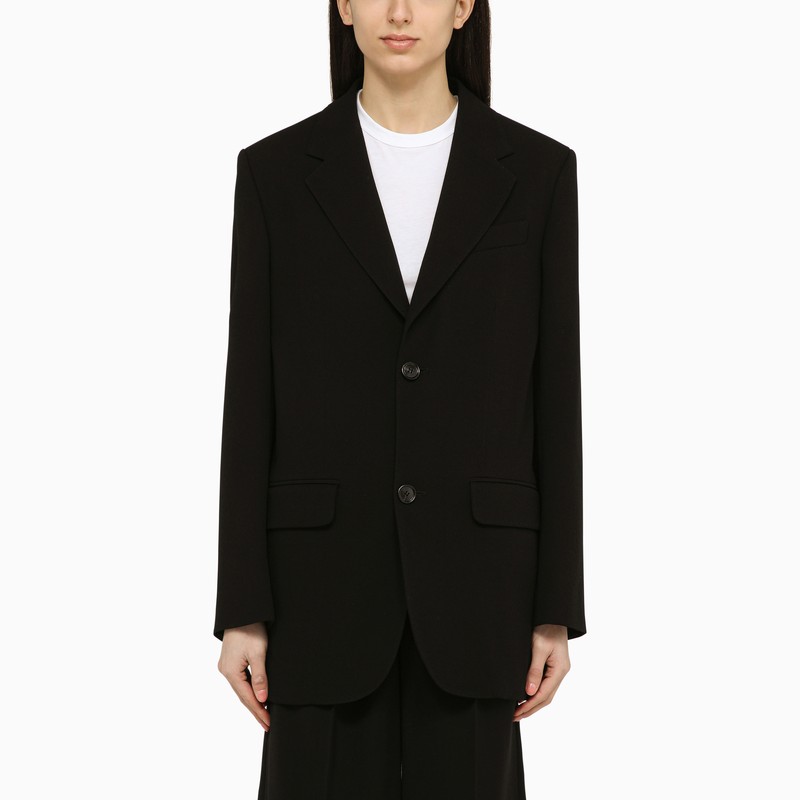 Black single-breasted jacket in wool