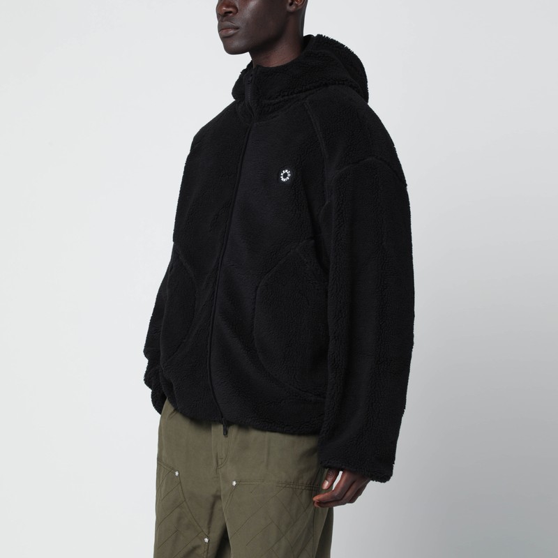 Kenzo Black Hooded Fleece In Black