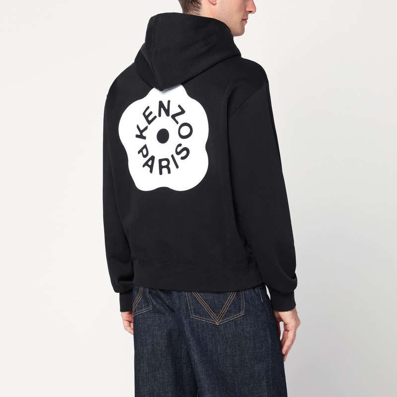 Kenzo Black Cotton Hoodie In Black