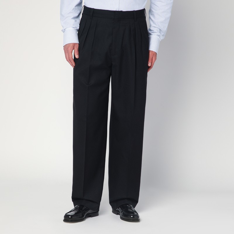 Black wool trousers