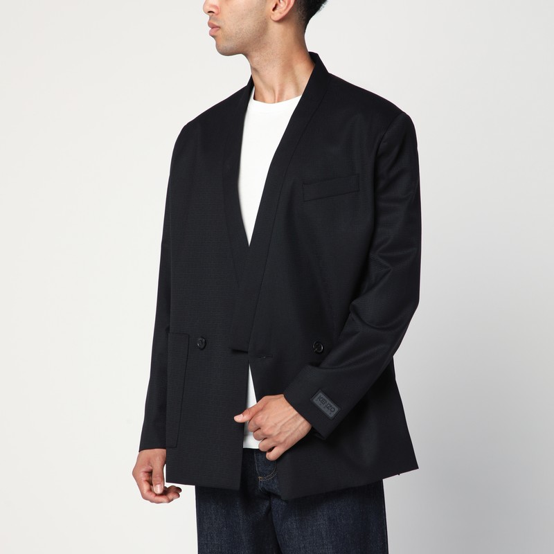 Black wool double-breasted jacket