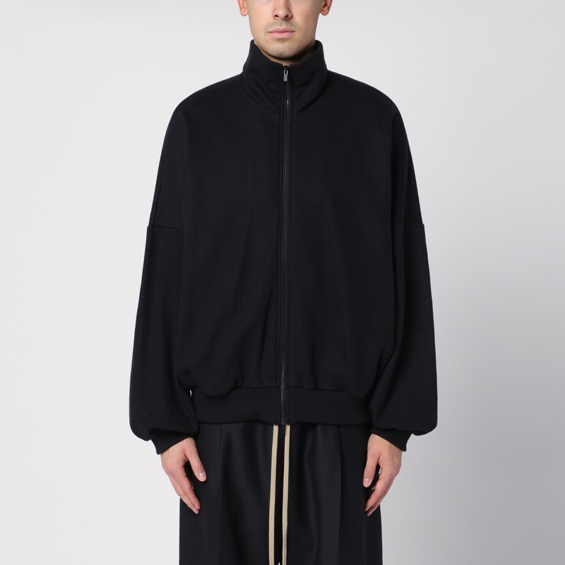 Black cotton and wool sweatshirt