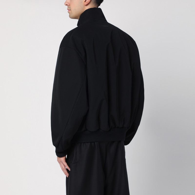 Fear Of God Black Nylon Bomber With High Collar In Black
