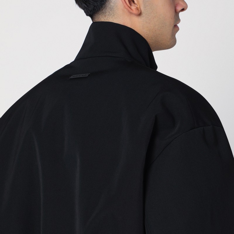 Fear Of God Black Nylon Bomber With High Collar In Black