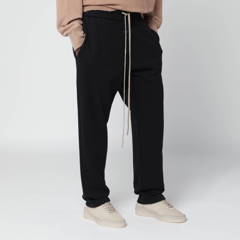 Fear Of God Black Cotton Jogging Pants In Black