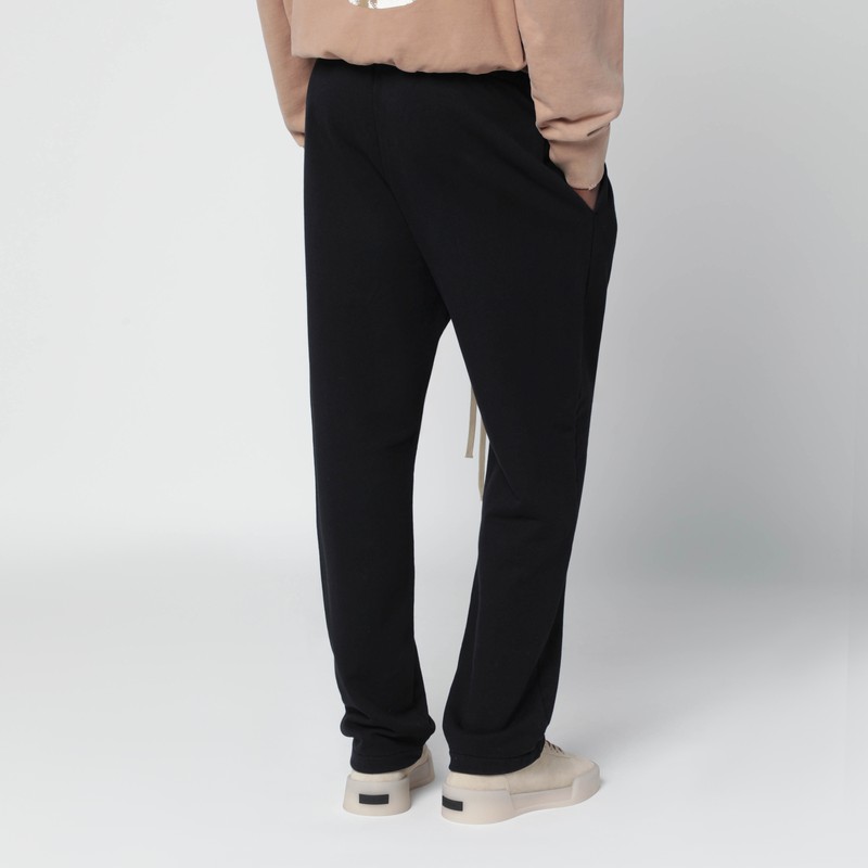 Fear Of God Black Cotton Jogging Pants In Black