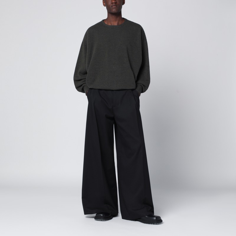 Fear Of God Faded Black Crewneck Sweater In Wool In Black