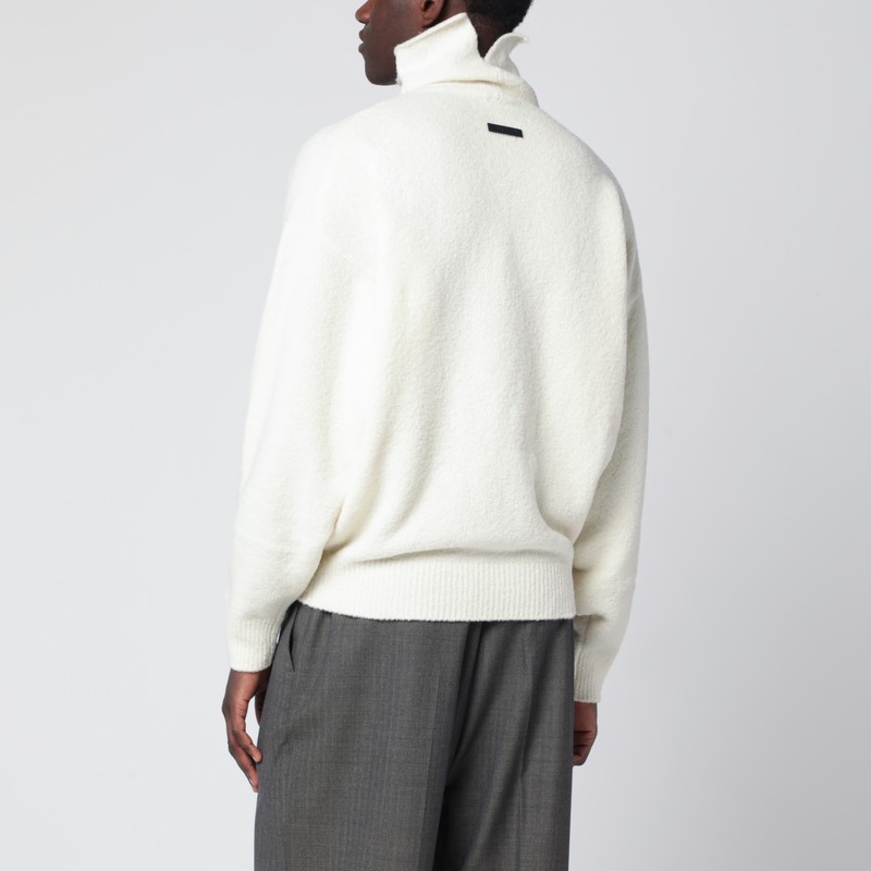 Fear Of God White Turtleneck Sweater In Wool In White