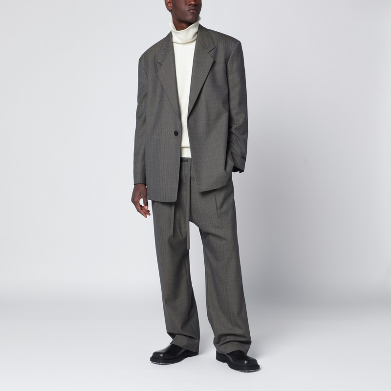 Fear Of God Grey Single-breasted Wool Blazer In Gray