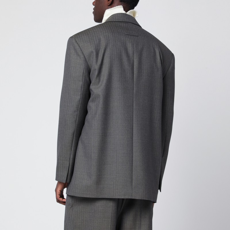 Fear Of God Grey Single-breasted Wool Blazer In Gray