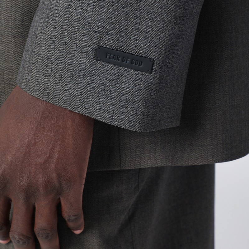 Fear Of God Grey Single-breasted Wool Blazer In Gray