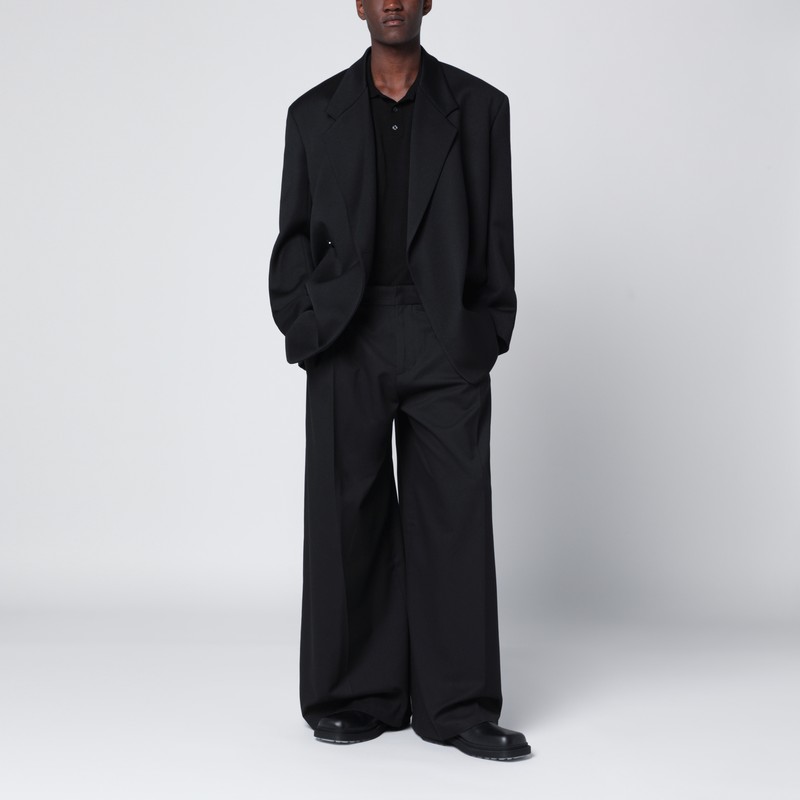 Fear Of God Black Double-breasted Jacket In Virgin Wool In Black