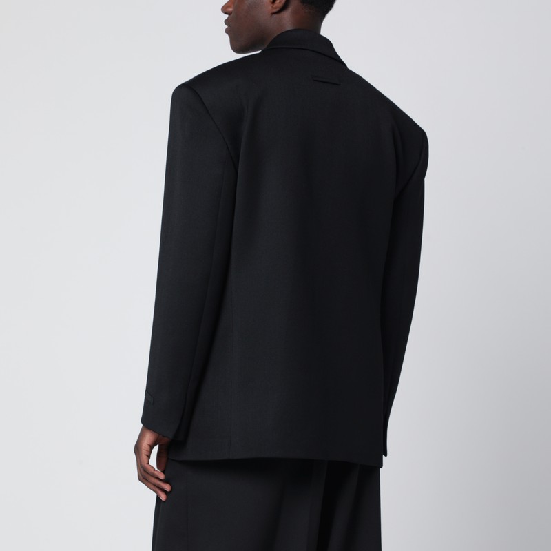 Fear Of God Black Double-breasted Jacket In Virgin Wool In Black