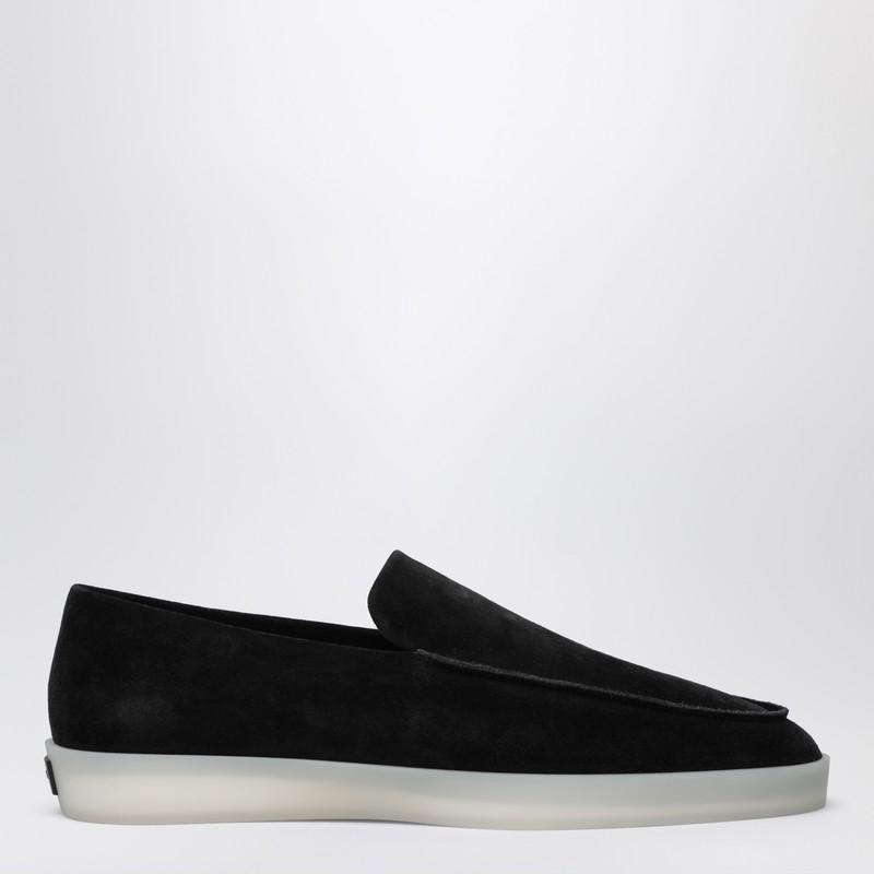 Black suede loafers