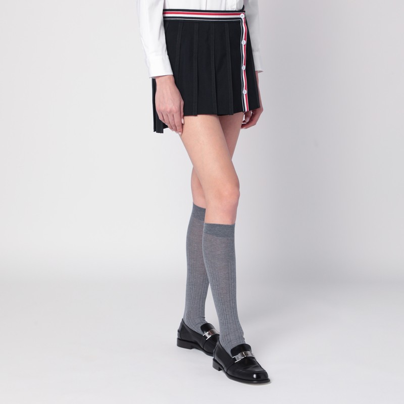 Thom Browne Thom E Women's Ruffled Mini Skirt In Wool Blend In Black
