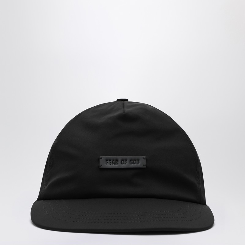 Black nylon baseball cap