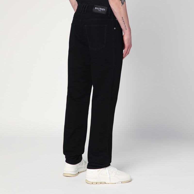Balmain Denim Jeans With Pockets And Loops In Black