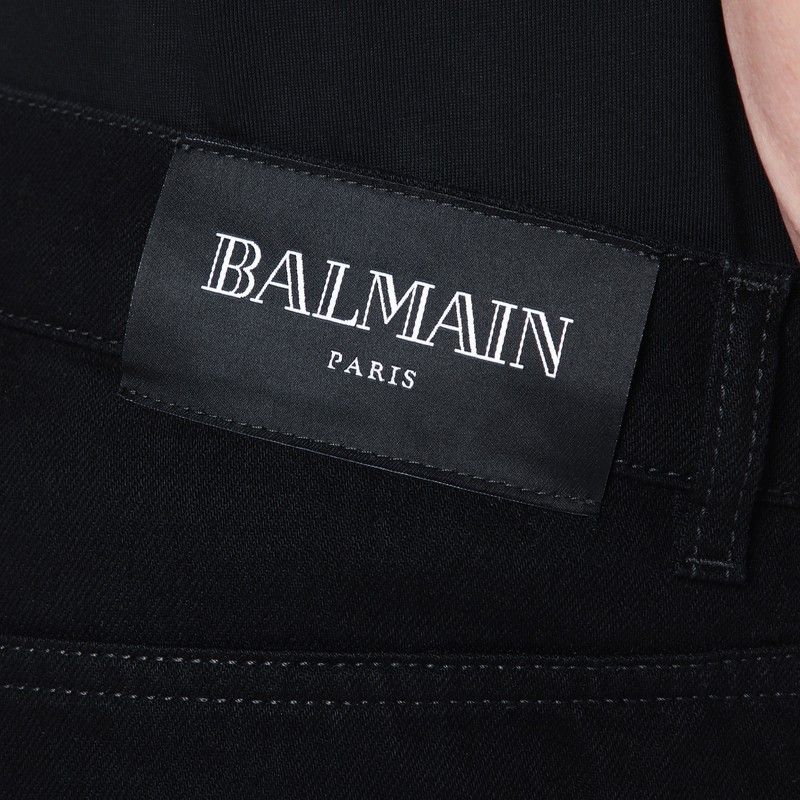 Balmain Denim Jeans With Pockets And Loops In Black