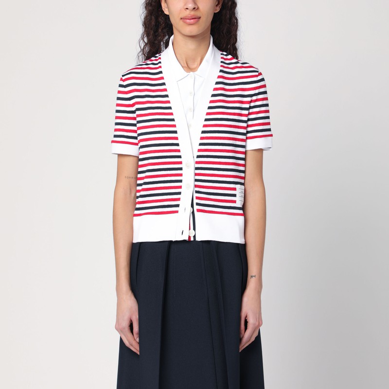 Striped cardigan in linen