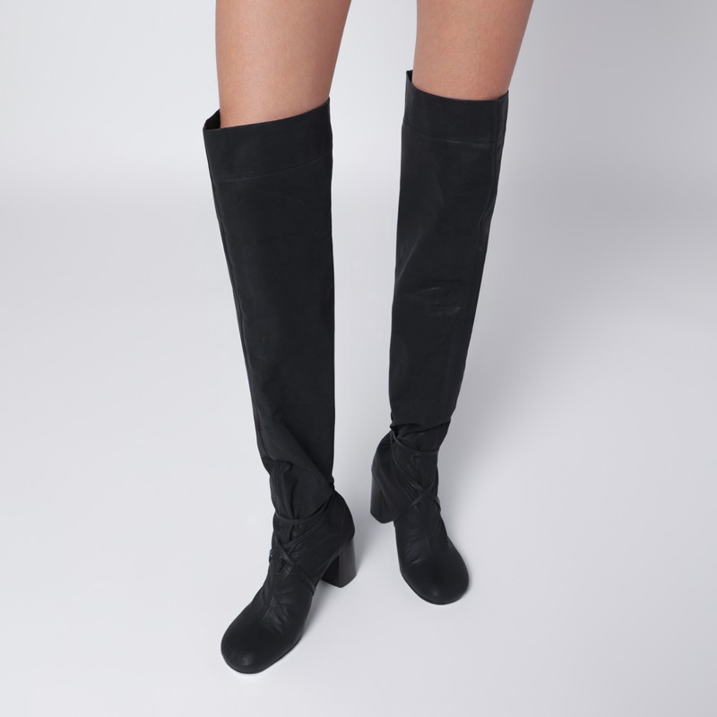 Lemaire High Anatomic Boots In Onyx In Black