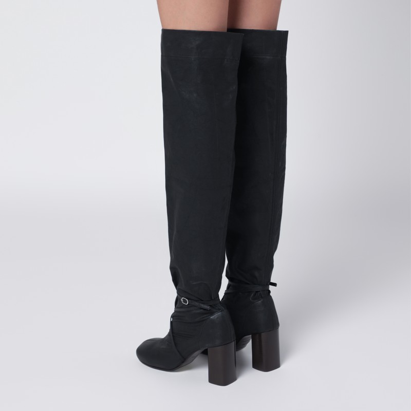 Lemaire High Anatomic Boots In Onyx In Black