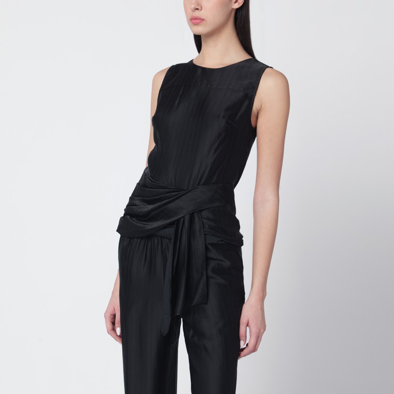 Black draped Fonda top